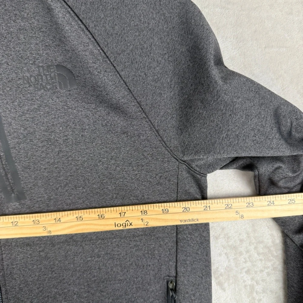The North Face Mens Full Zip Hoodie Heather Grey Performance Jacket Large L